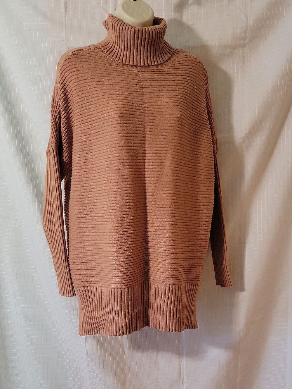 Lillusory Turtleneck Tunic Sweater, With Batwing Sleeves - Dusty Rose, Size S